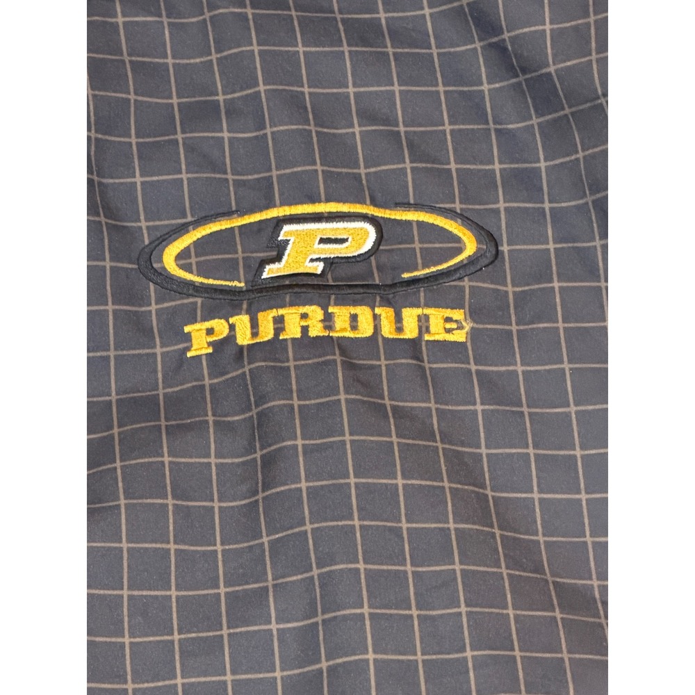 Vintage Purdue Boilermakers Windbreaker Pullover Grid Pattern Mens XL USA Made